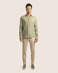 Slim Fit Linen Shirt Olive