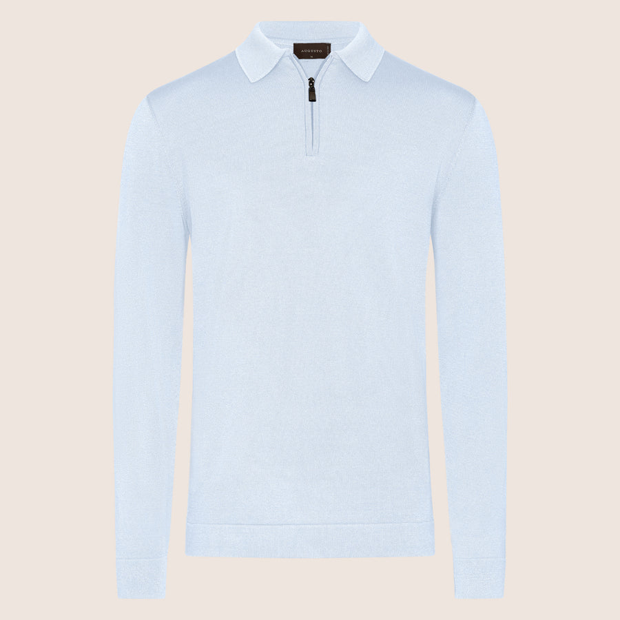 Dry Tech Polo Zip Light Blue