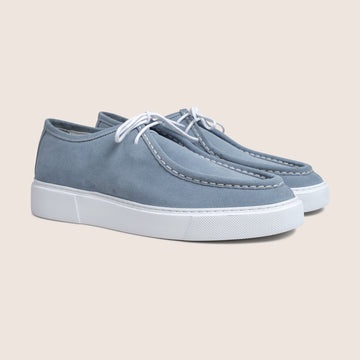 Derby Schoenen Suede Sky Blauw