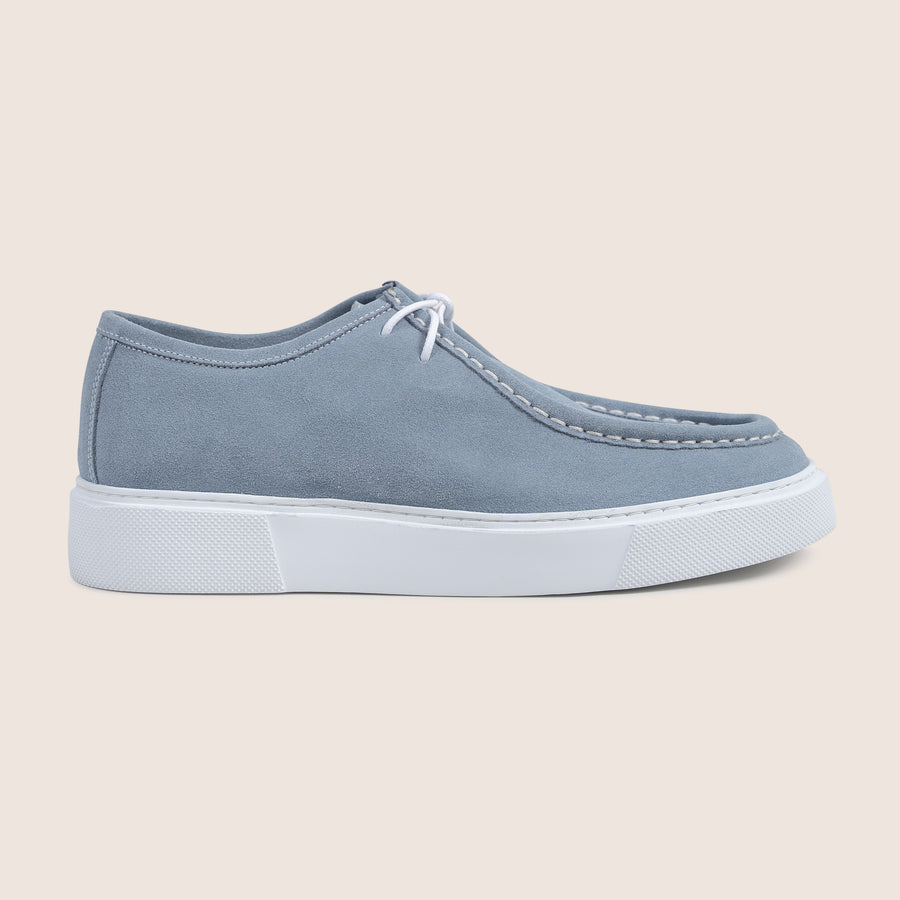 Derby Schoenen Suede Sky Blauw