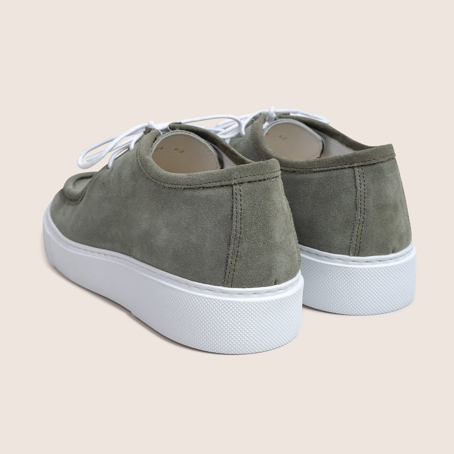 Derby Shoes Suede Olive