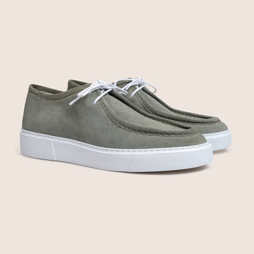 Derby Shoes Suede Olive