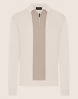 Polo Shirt Zip Two Tone Beige