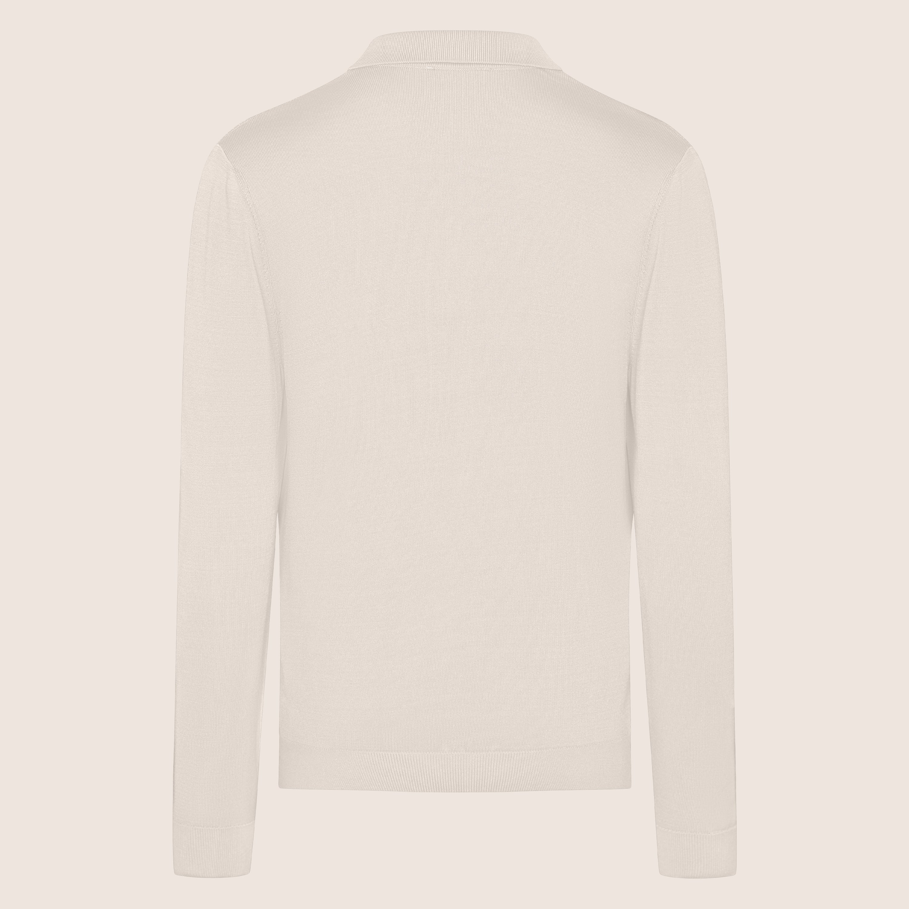 Polo Shirt Zip Two Tone Beige